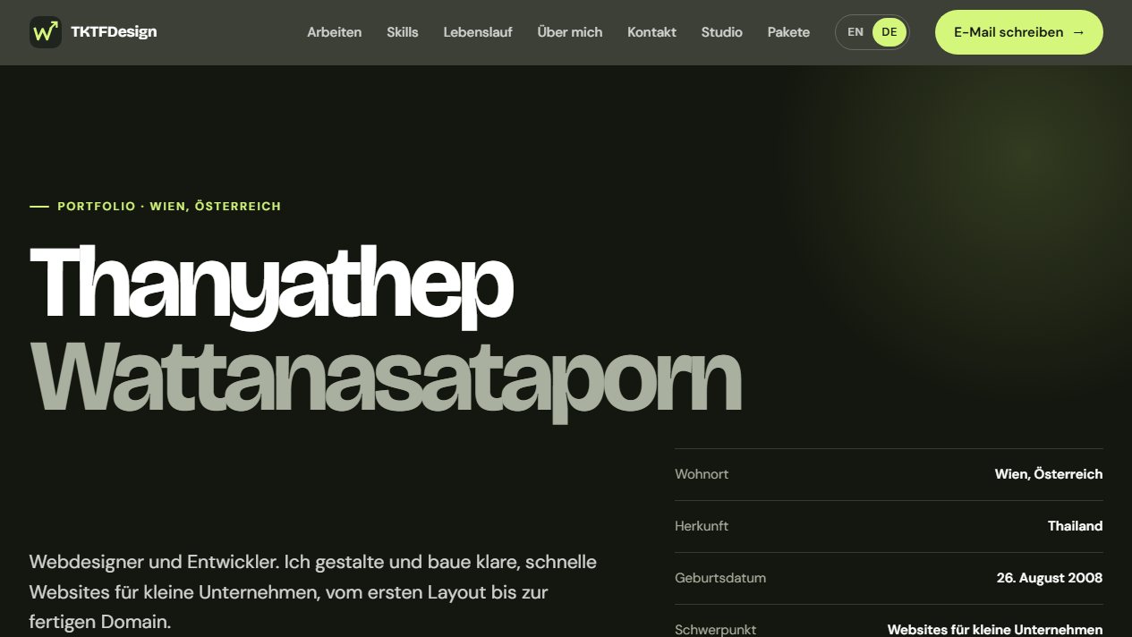Startseite der Website von Thanyathep W.