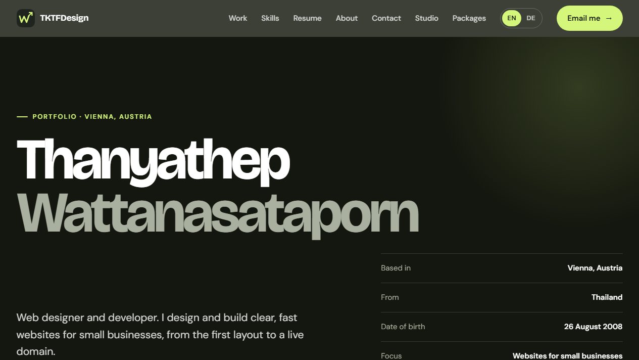 Thanyathep W. website homepage